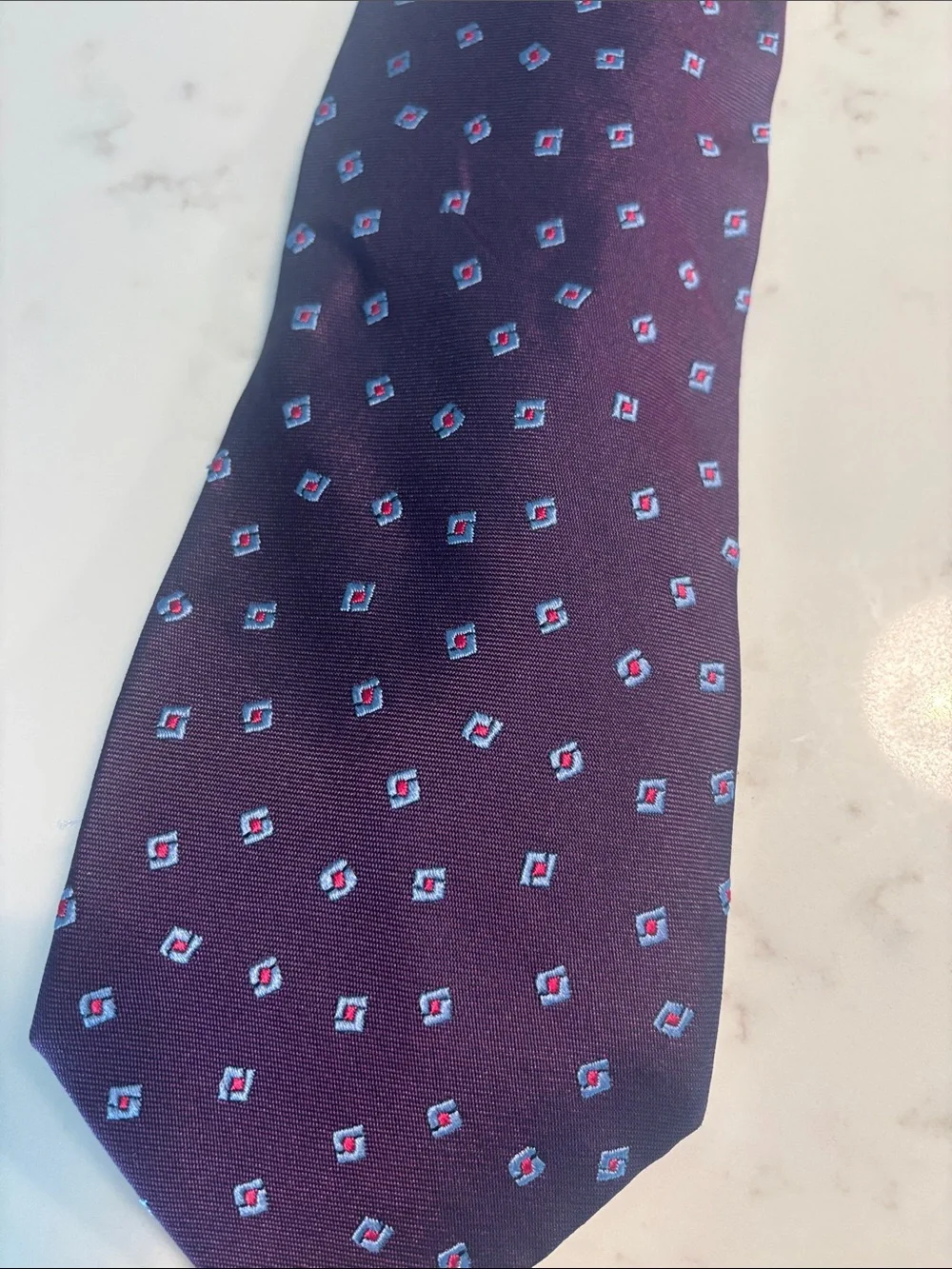 Charvet Purple Geometric Silk Tie